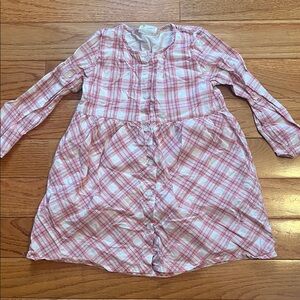 Plaid Pink Linen Kids Dress